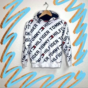 Tommy Hilfiger White Logo Print Kids Hoodie S 8-10